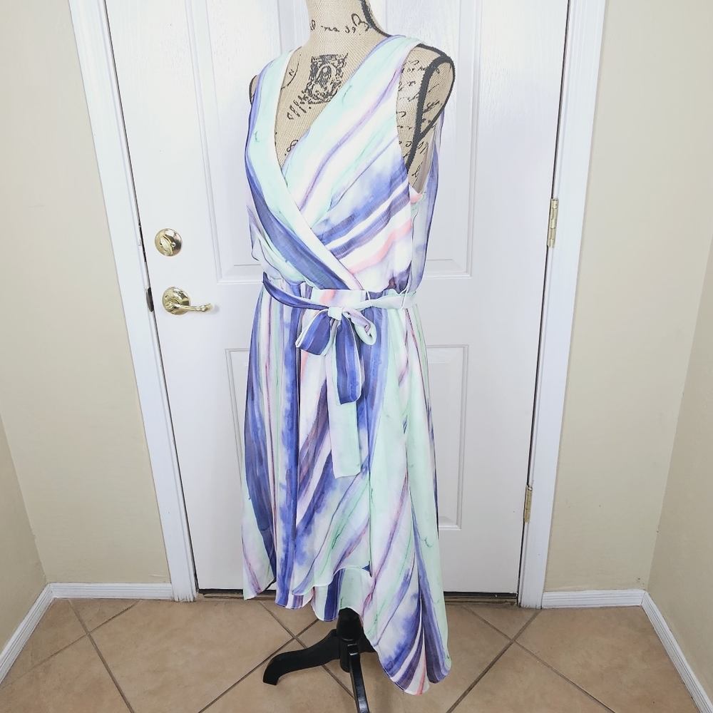 DKNY Watercolor Stripes Dress